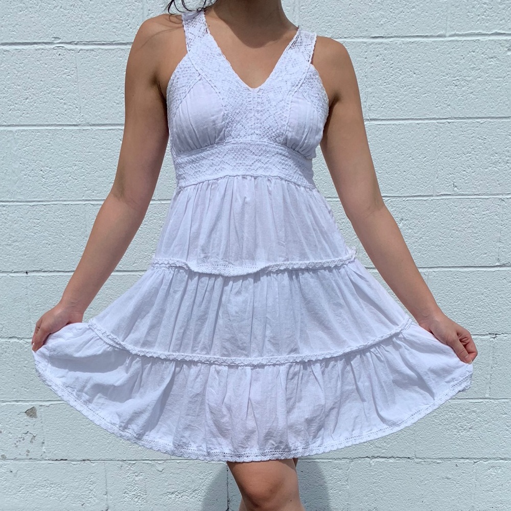 White sleeveless summer dress